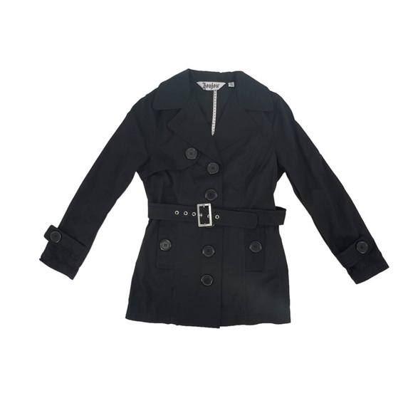 Bonjour Black Button Up Pea Coat Size Medium Girl’s - Picture 1 of 5